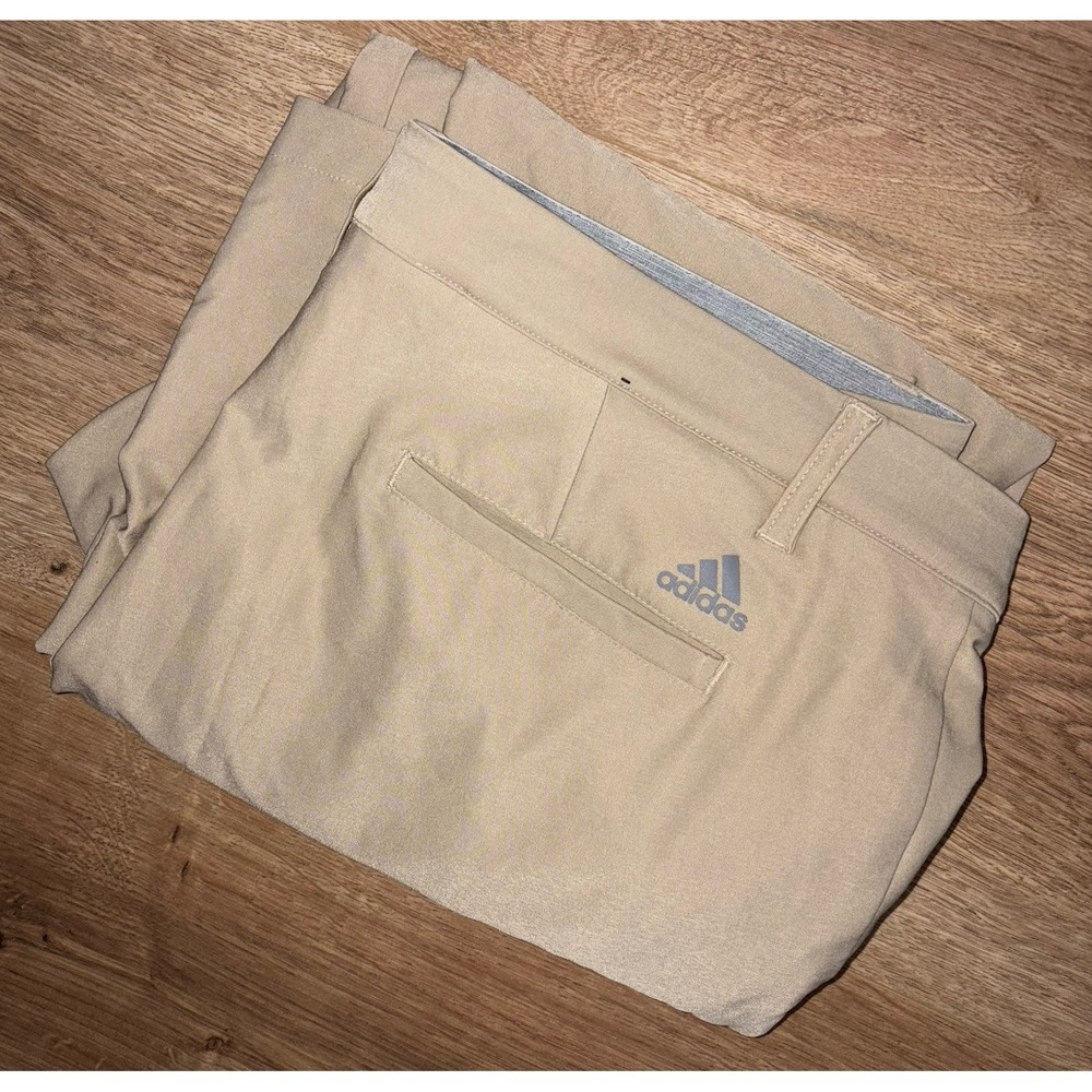 Adidas 365 Men's Golf Pants 33x32 Tan Stretch Waistband